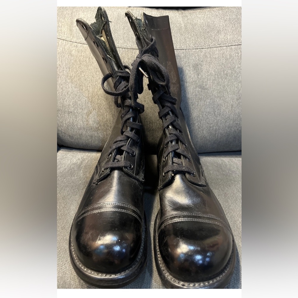 Vintage 50’s BF Goodrich Black Leather Slip knot Combat Boots Men's Size 11.5